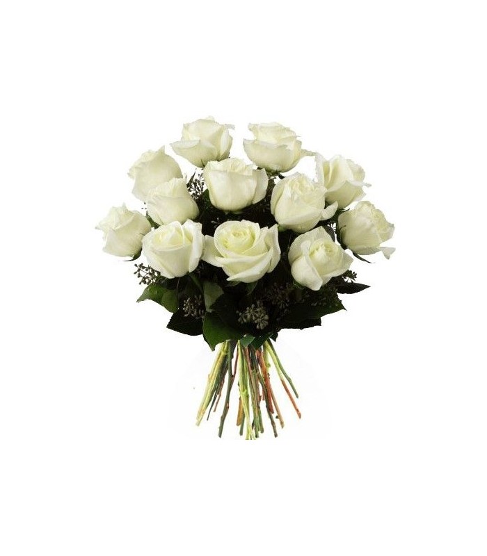 Mel Flores - Buque de 12 Rosas Brancas - Flores online